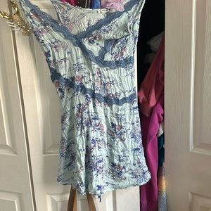 FREE PEOPLE Intimately blue floral laced dress/gown